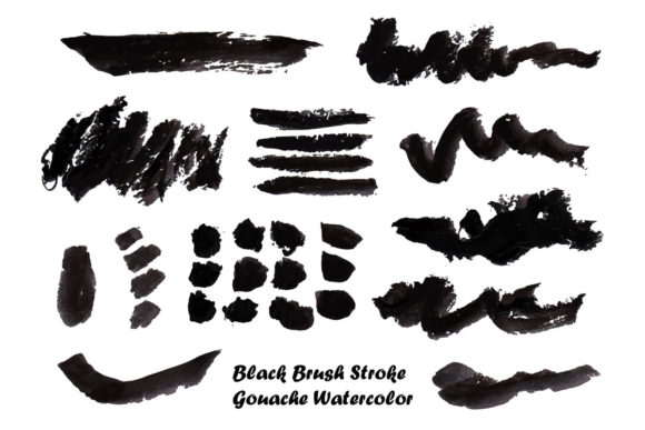 Abstract Black Brush Stroke Watercolor Textures Review