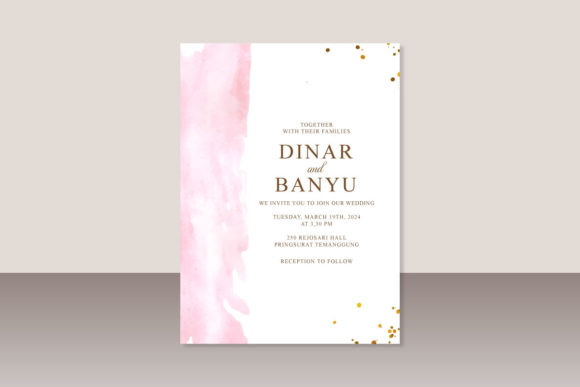 Abstract Stain Wedding Card Template for Print Templates