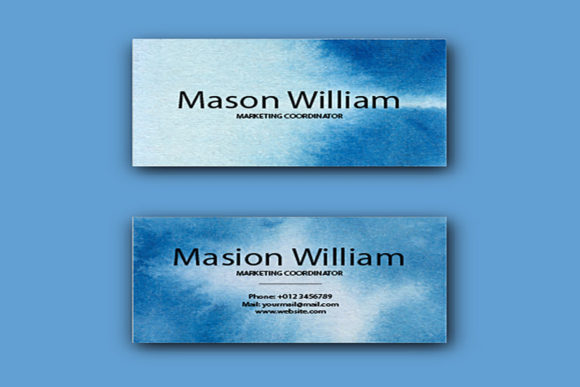 Blue Watercolor Business Card Design: Graphic Templates Review