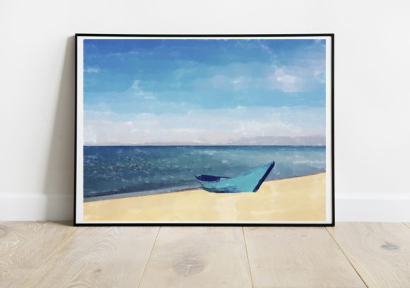 Boat and Sea Watercolor: Nature for Branding