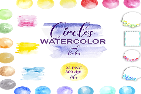 Circles Watercolor Clipart: Soft Textures for Sellers