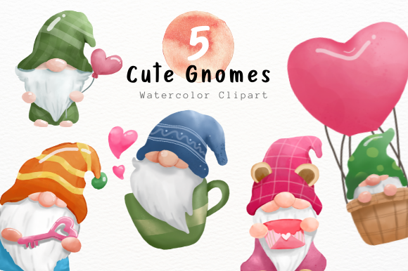 Cute Gnome Watercolor Clipart: Freebies for Crafters