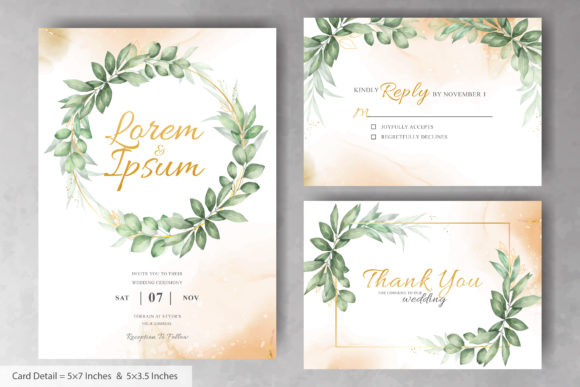 Elegant Floral Wreath Wedding Invitation: Premium Print Templates