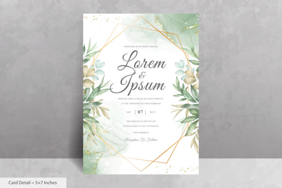 Floral Geometric Frame Wedding Card Set: Print Templates Review