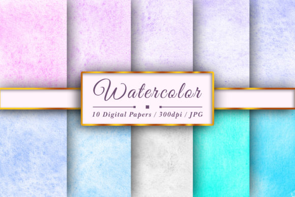 Light Watercolor Texture Digital Papers for Backgrounds