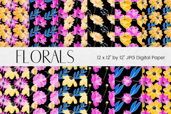 Pink Orange Watercolour Flowers: Patterns for Branding