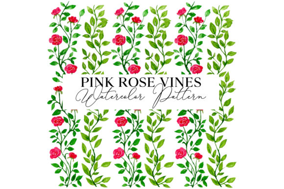 Pink Rose Vines: Elegant Web Elements for Design