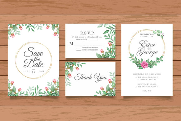Review: Watercolor Floral Invitation Card Set for Embroidery