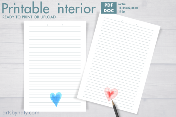 Review: Watercolor Hearts KDP Interior Notebook for Embroidery