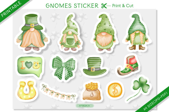 ST Satrick s Day Watercolor Sticker for Crafts