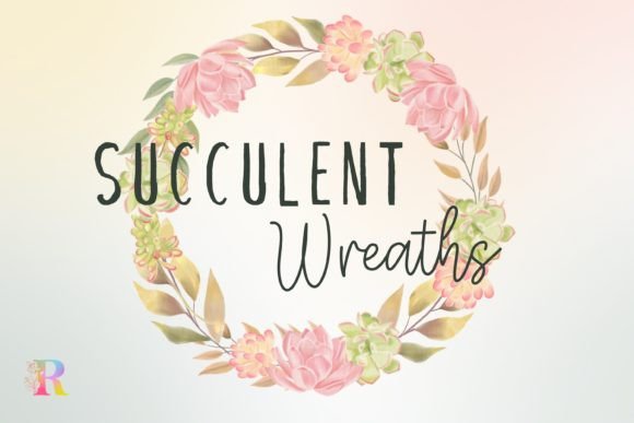 Succulent Watercolor Wreaths Clipart: Freebies Review