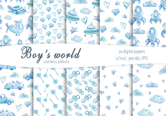 Watercolor Baby Boy Seamless Patterns Review