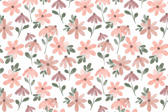 Watercolor Floral Seamless Pattern Tile for Patterns