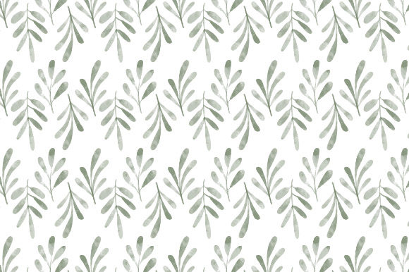 Watercolor Green Leaf Seamless Pattern for Crafts