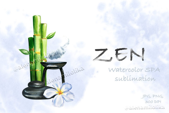 Watercolor SPA Sublimation: Zen Print Templates