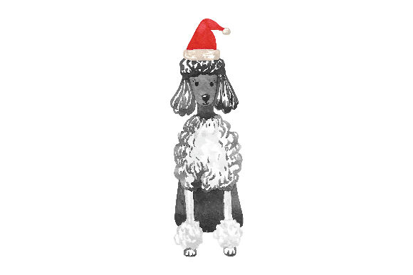 Watercolor Style Christmas Poodle for Dogs Content