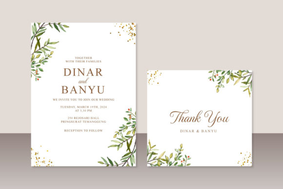Watercolor Wedding Invitation Set: Print Templates Review